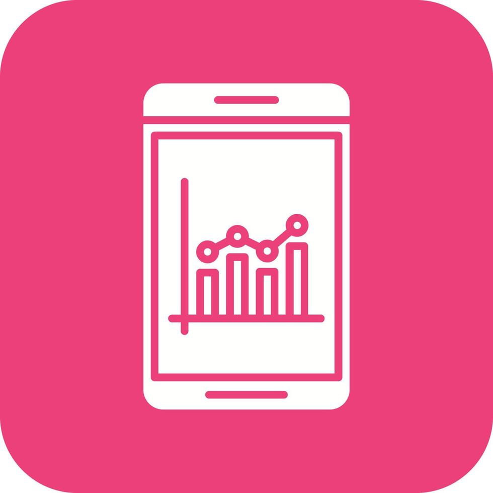 Statistics Glyph Round Corner Background Icon vector