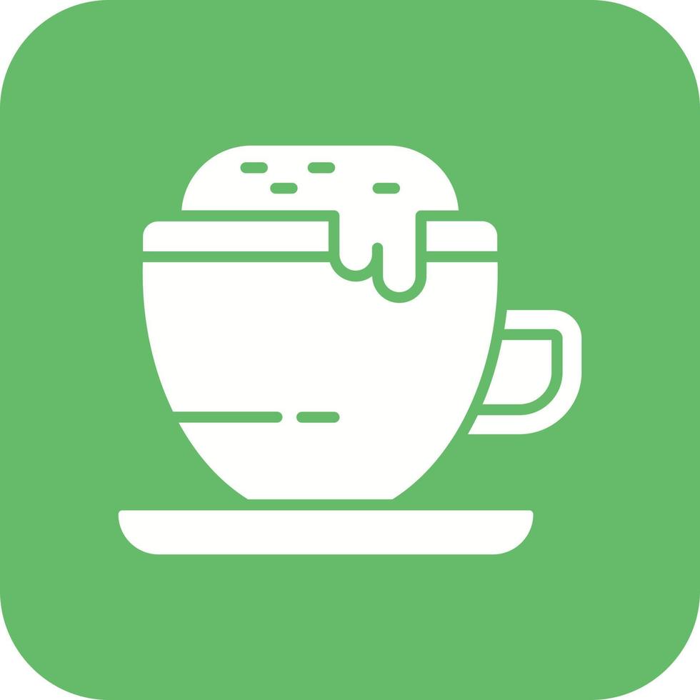 Cappuccino Glyph Round Corner Background Icon vector