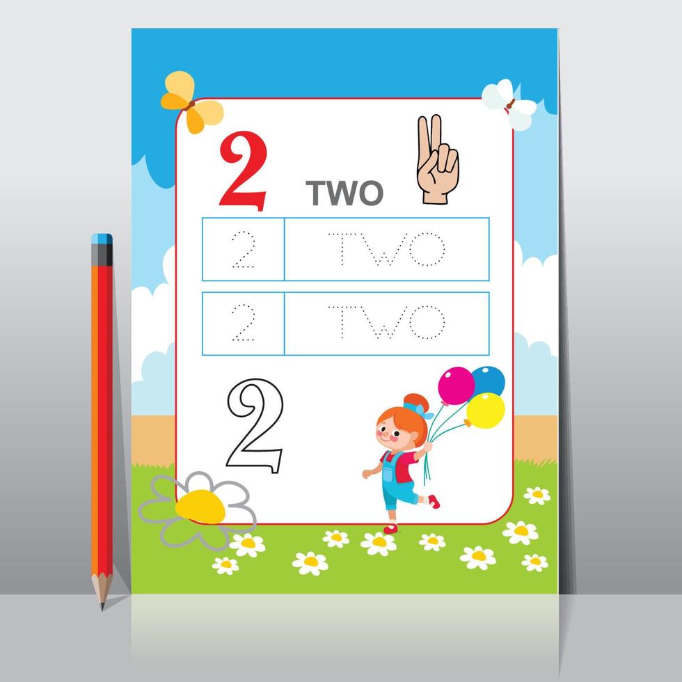 123 Kids Worksheet, maths letters activities worksheet vector