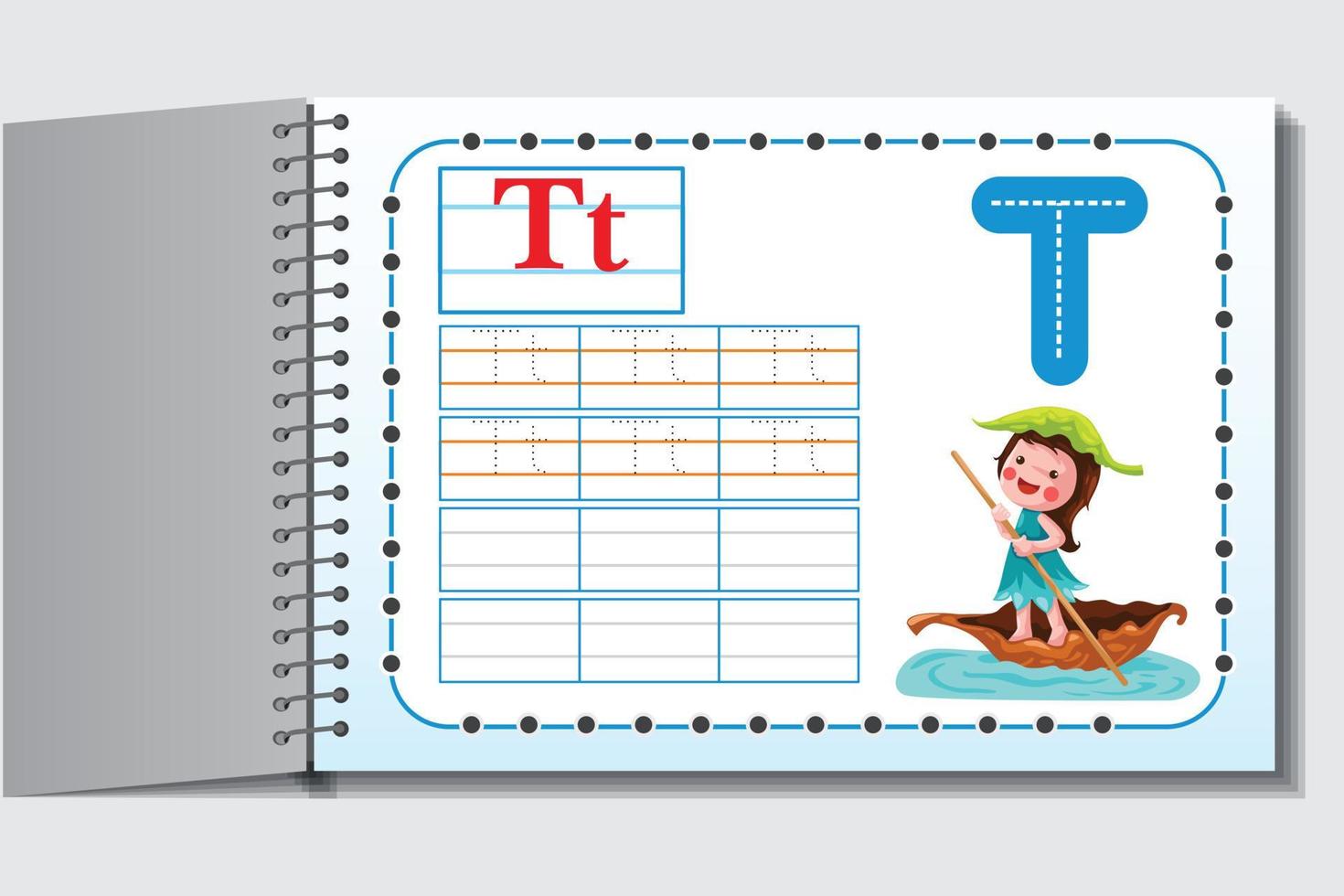 Abc Kids activity worksheets for students with cartoon and colorful background vector