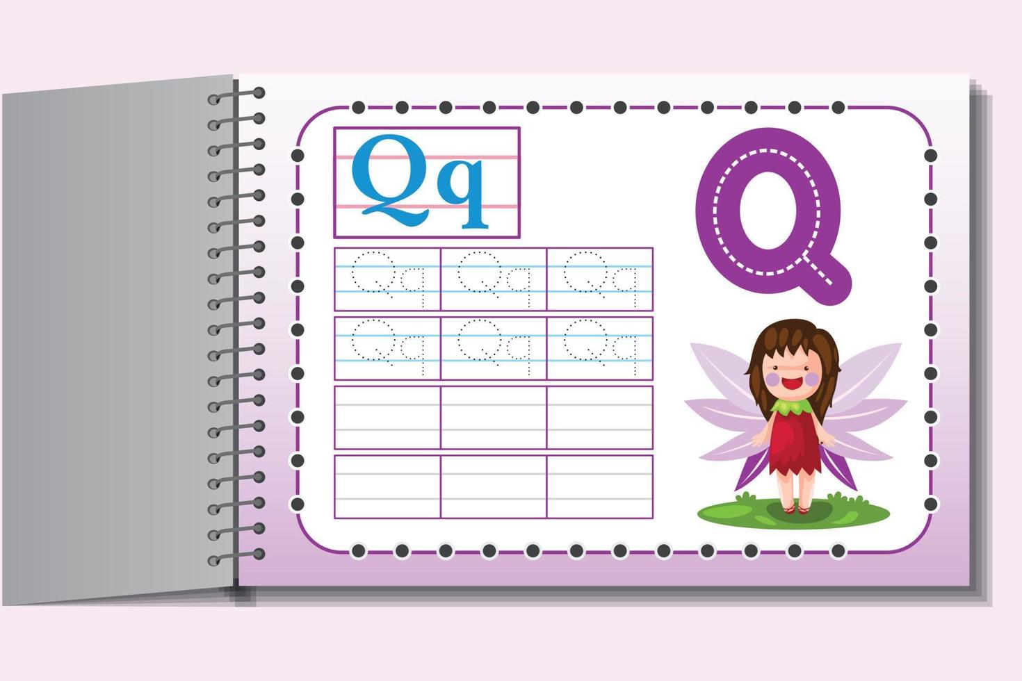 Abc Kids activity worksheets for students with cartoon and colorful background vector