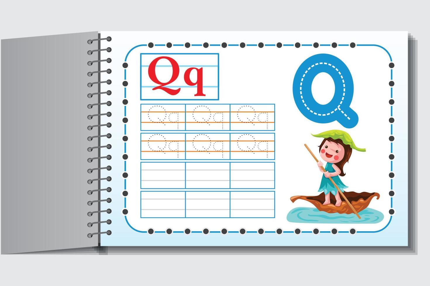 Abc Kids activity worksheets for students with cartoon and colorful background vector