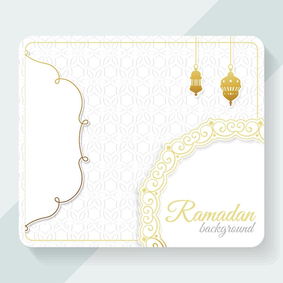 Eid invitation card design, ramadan islamic cover vector