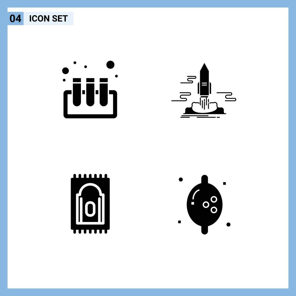 Solid Glyph Pack of Universal Symbols of blood praying launch shuttle food Editable Vector Design Elements