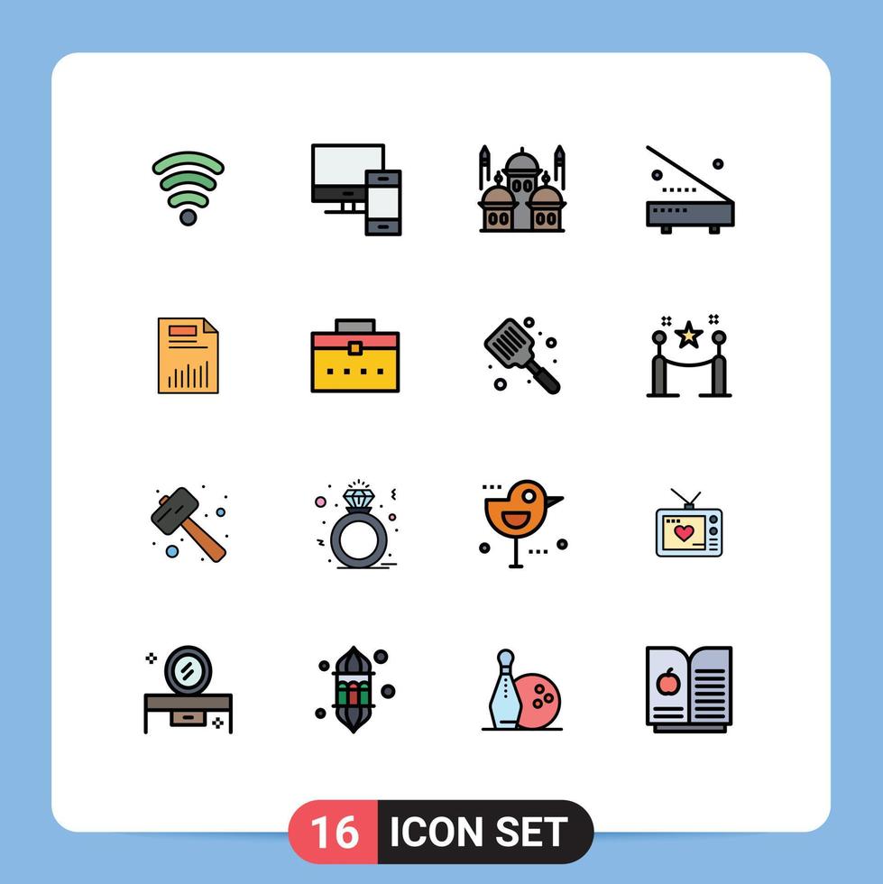 16 Creative Icons Modern Signs and Symbols of hardware electronic mosque electric pray Editable Creative Vector Design Elements