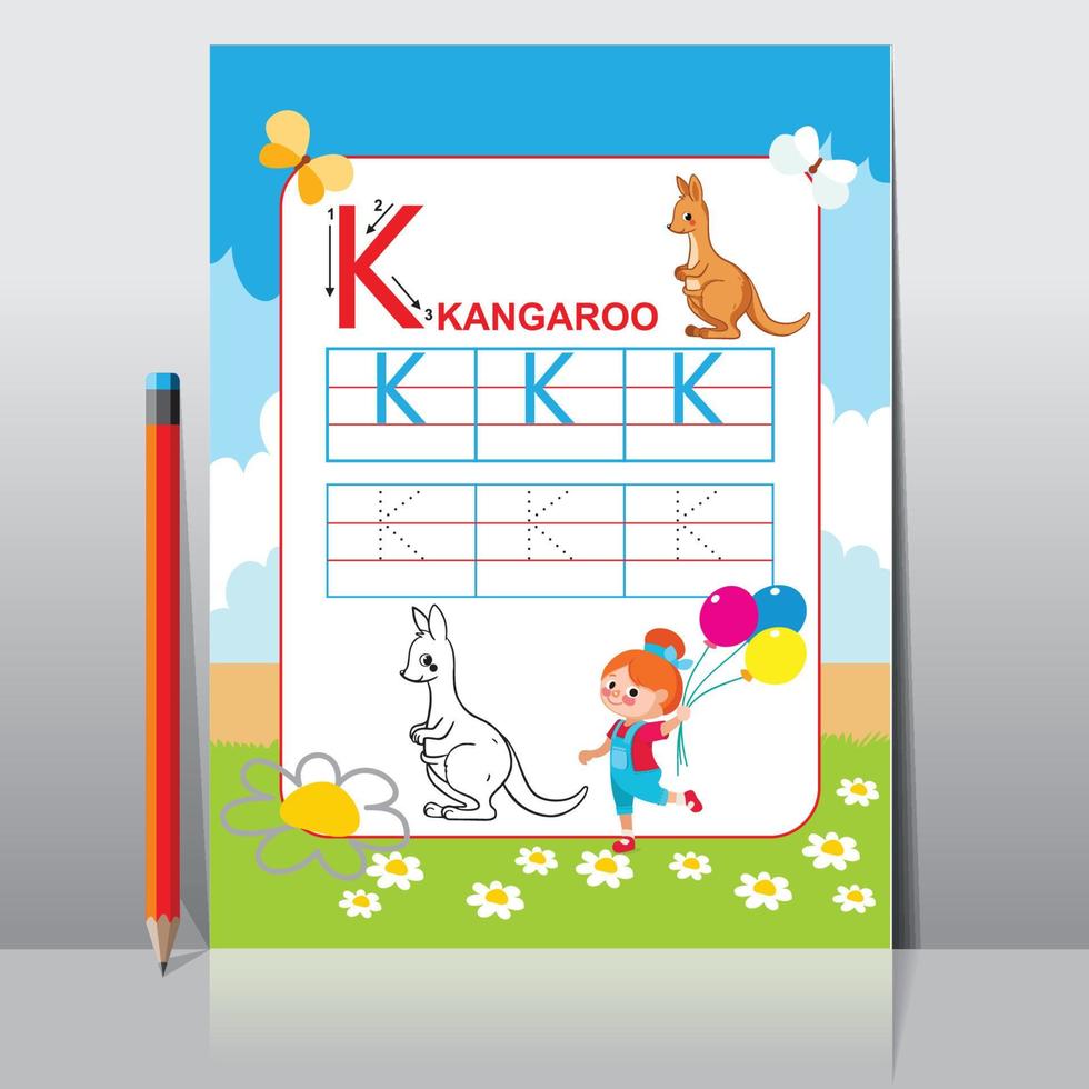 Abc Kids activity worksheet for school material vector