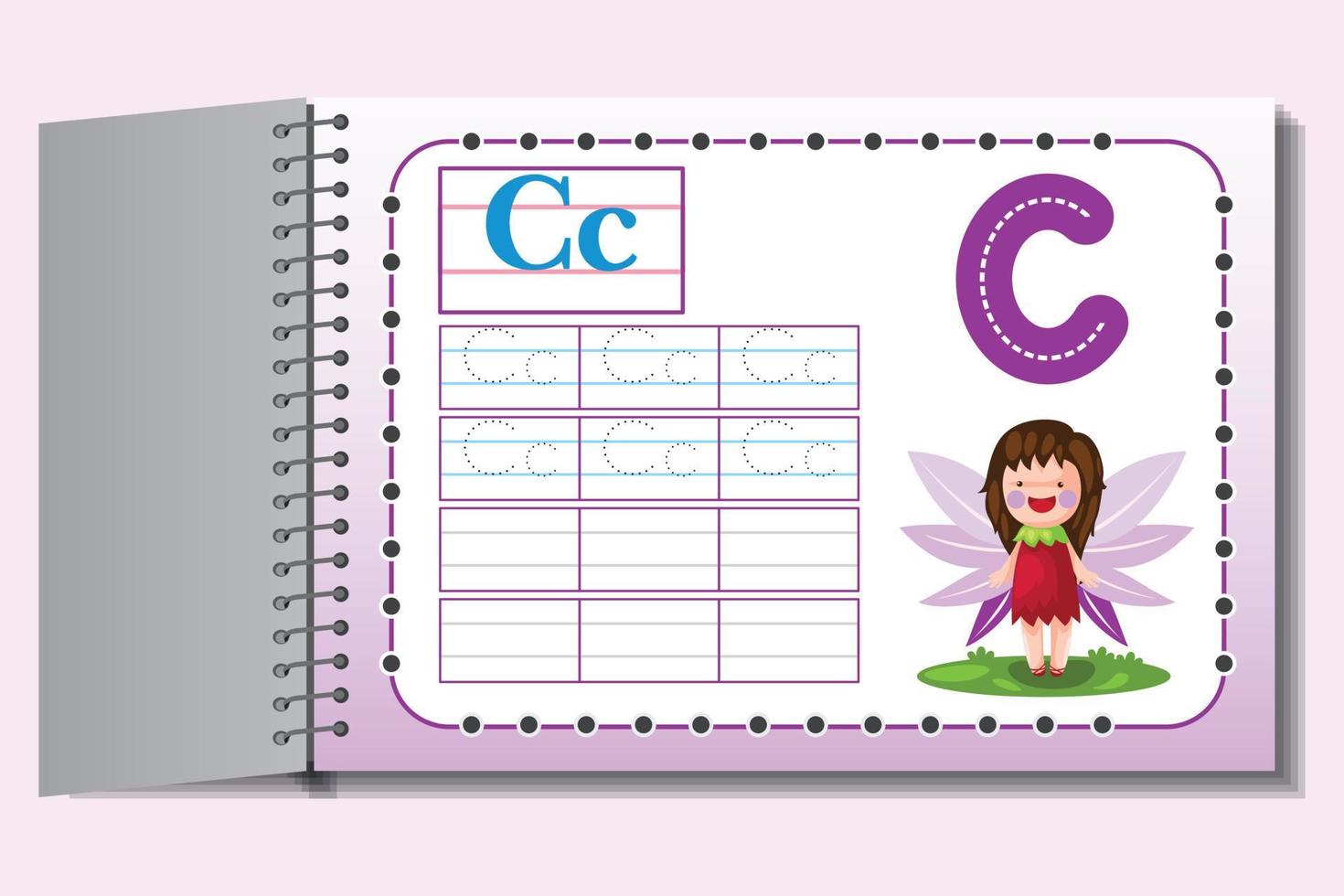 Abc Kids activity worksheets for students with cartoon and colorful background vector