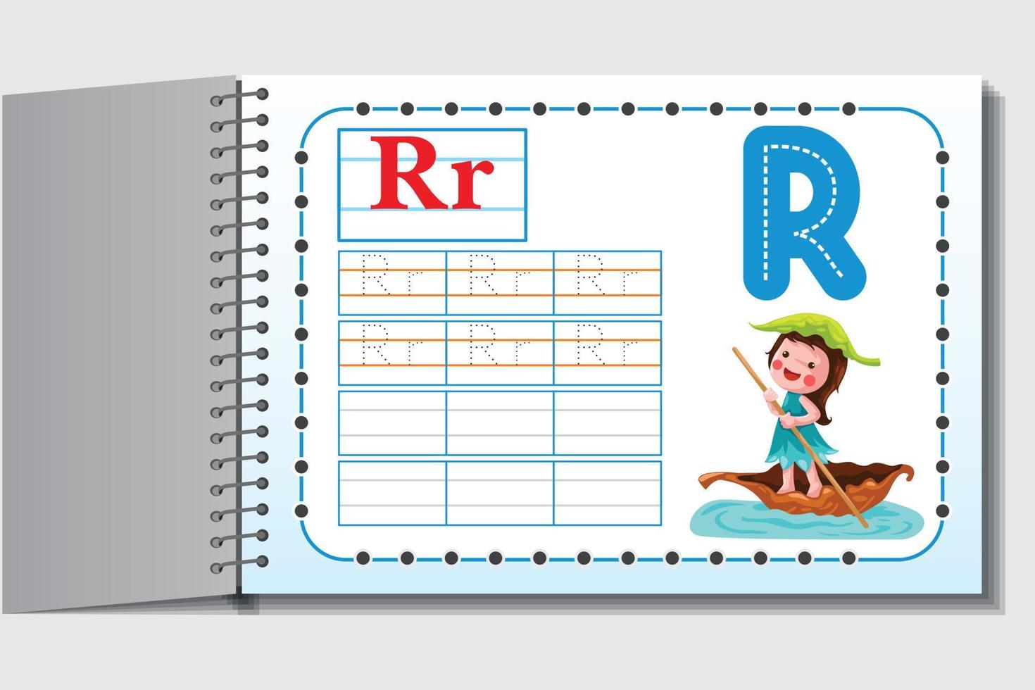 Abc Kids activity worksheets for students with cartoon and colorful background vector