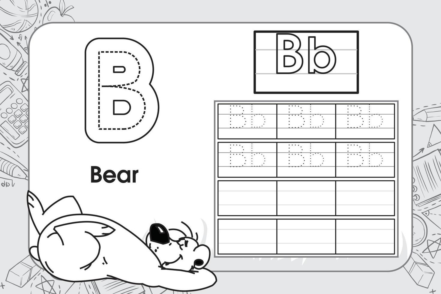 Kids activity worksheet, student playland background vector