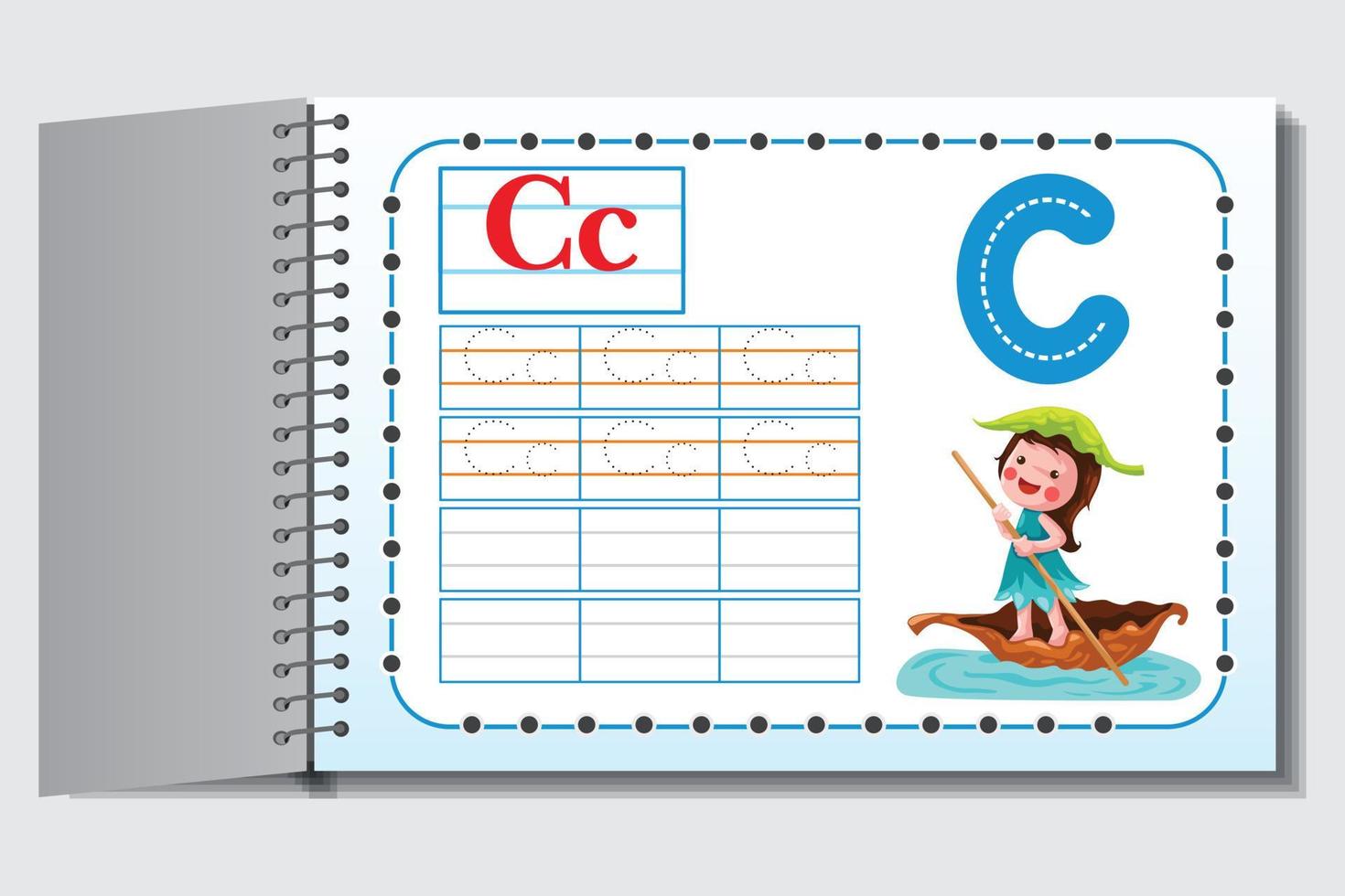Abc Kids activity worksheets for students with cartoon and colorful background vector