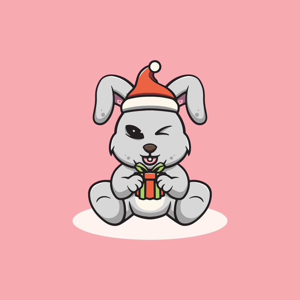 Cute Christmas Rabbit vector