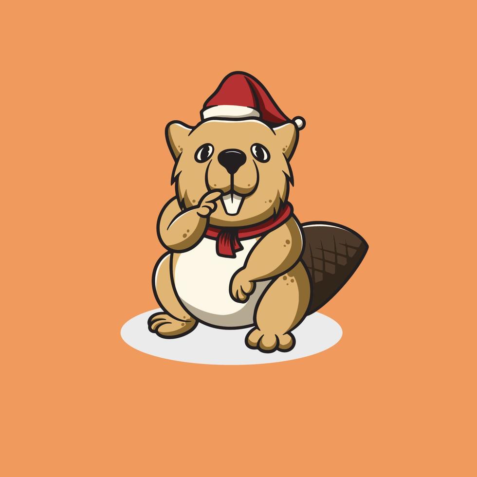 Cute Christmas Otter vector