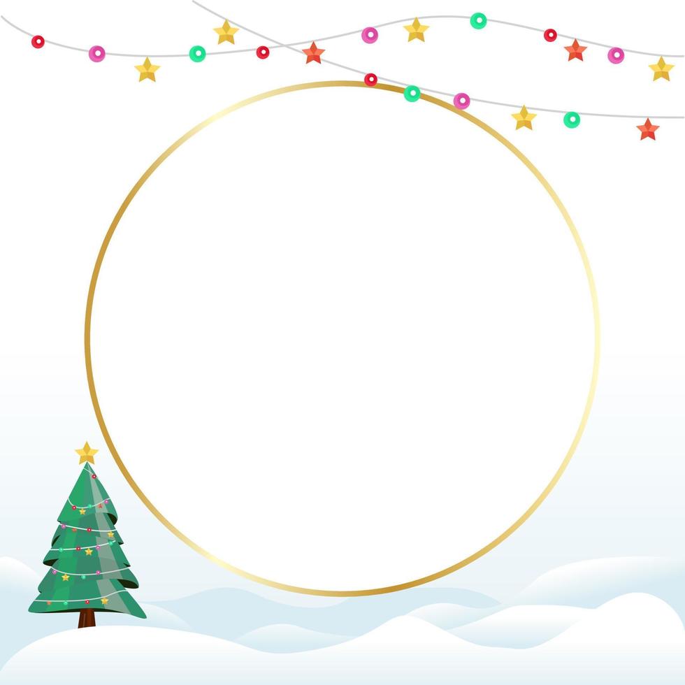 Merry Christmas Twibbon Social Media Frame Design Art vector