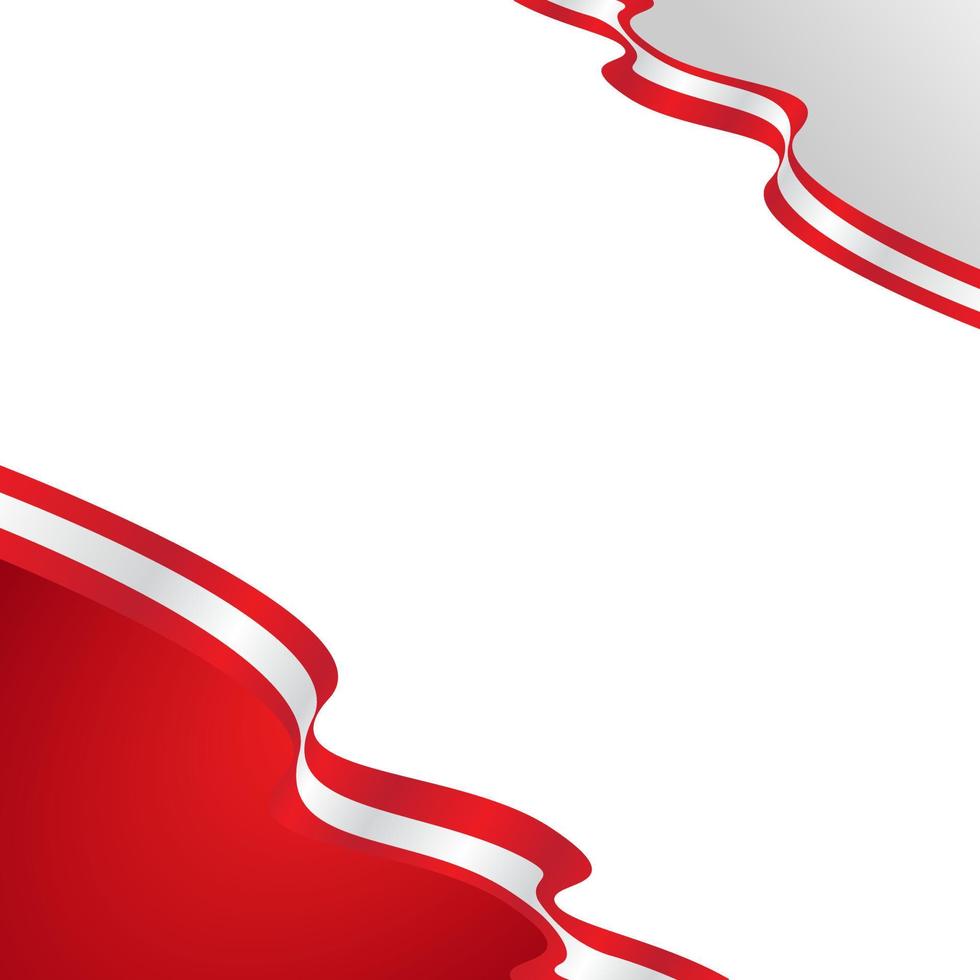 Ribbon Red And White Clipart Transparent Vector Flag