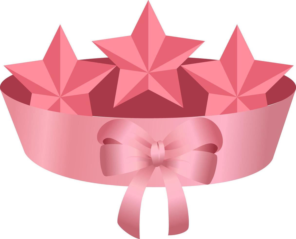 Pink  Star with Ribbon Vector Cool HD