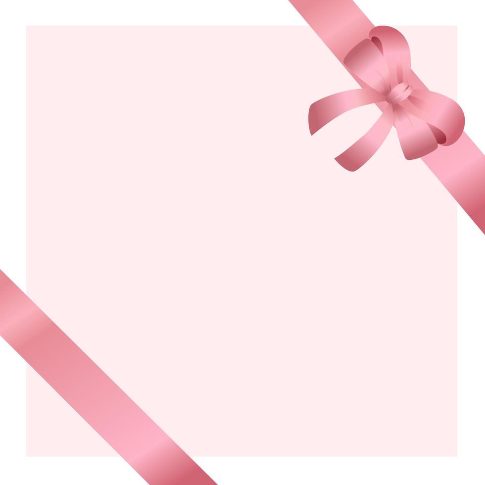 Cute Pink Ribbon Bow Border Vector Cool