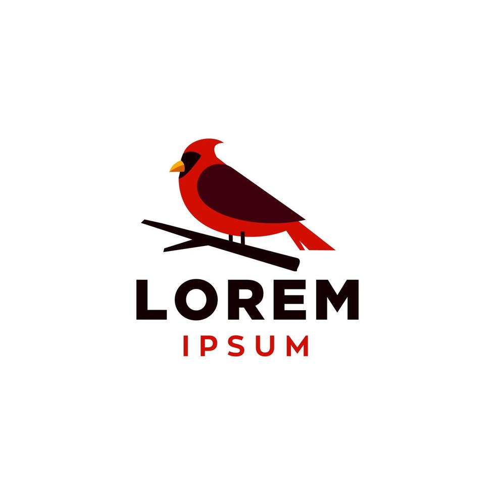 diseño de icono de vector de símbolo de logotipo de pájaro cardenal. ilustración de pájaro carpintero