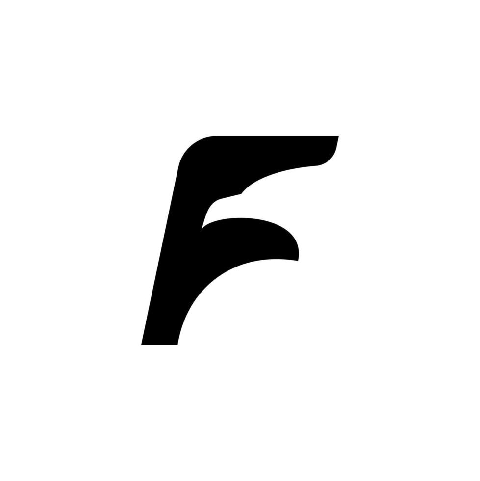 F eagle falcon bird Logotype icon vector Illustration