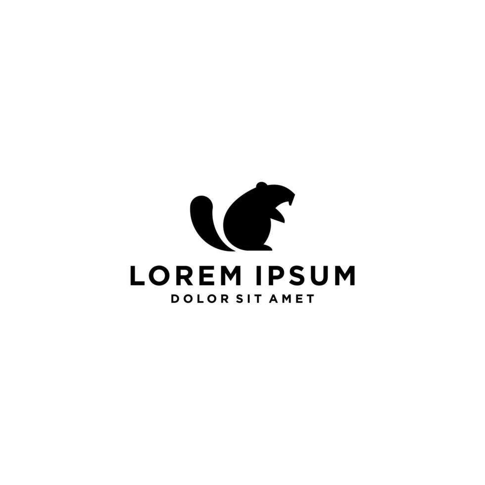 beaver logo icon modern minimal design illustration isolated on white background vector