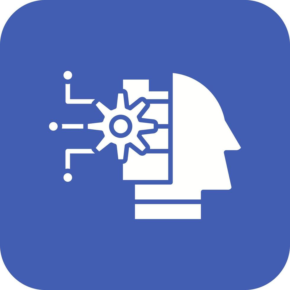 Robotics Glyph Round Corner Background Icon vector