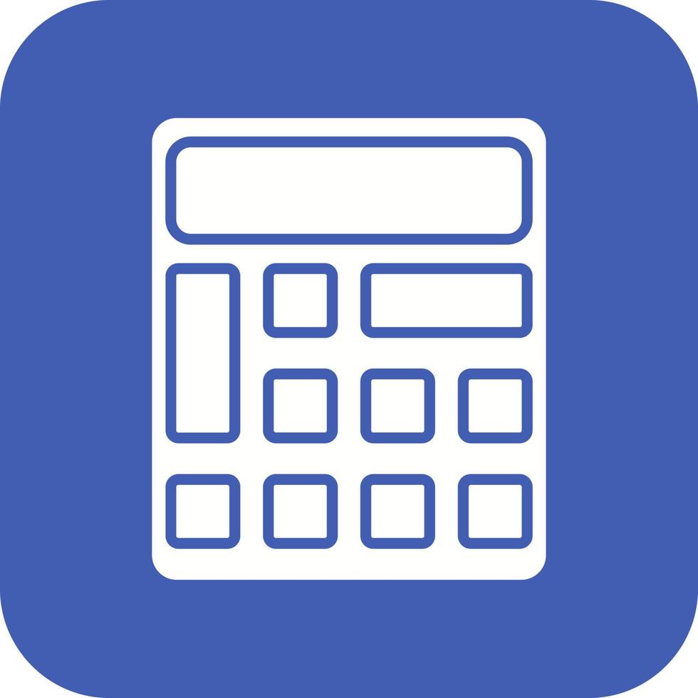 Calculator Glyph Round Corner Background Icon vector