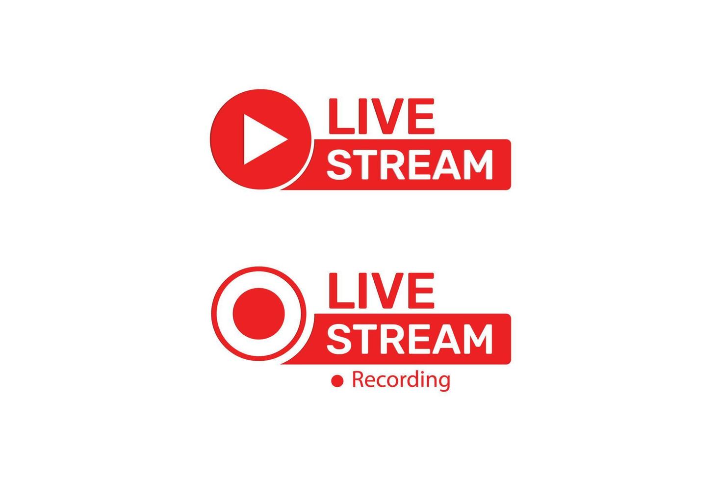 Live stream icon set premium vector