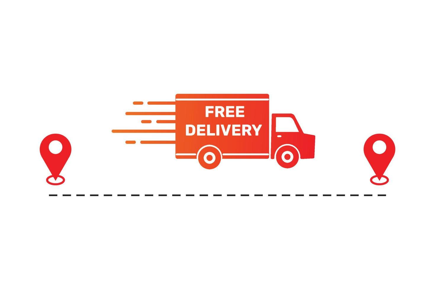 Fast and free delivery illustration design with car vector