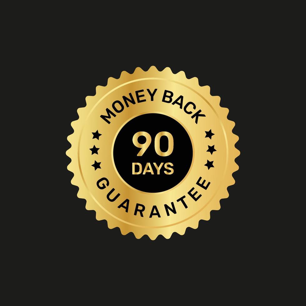 Vector 90 days money back guarantee sticker.