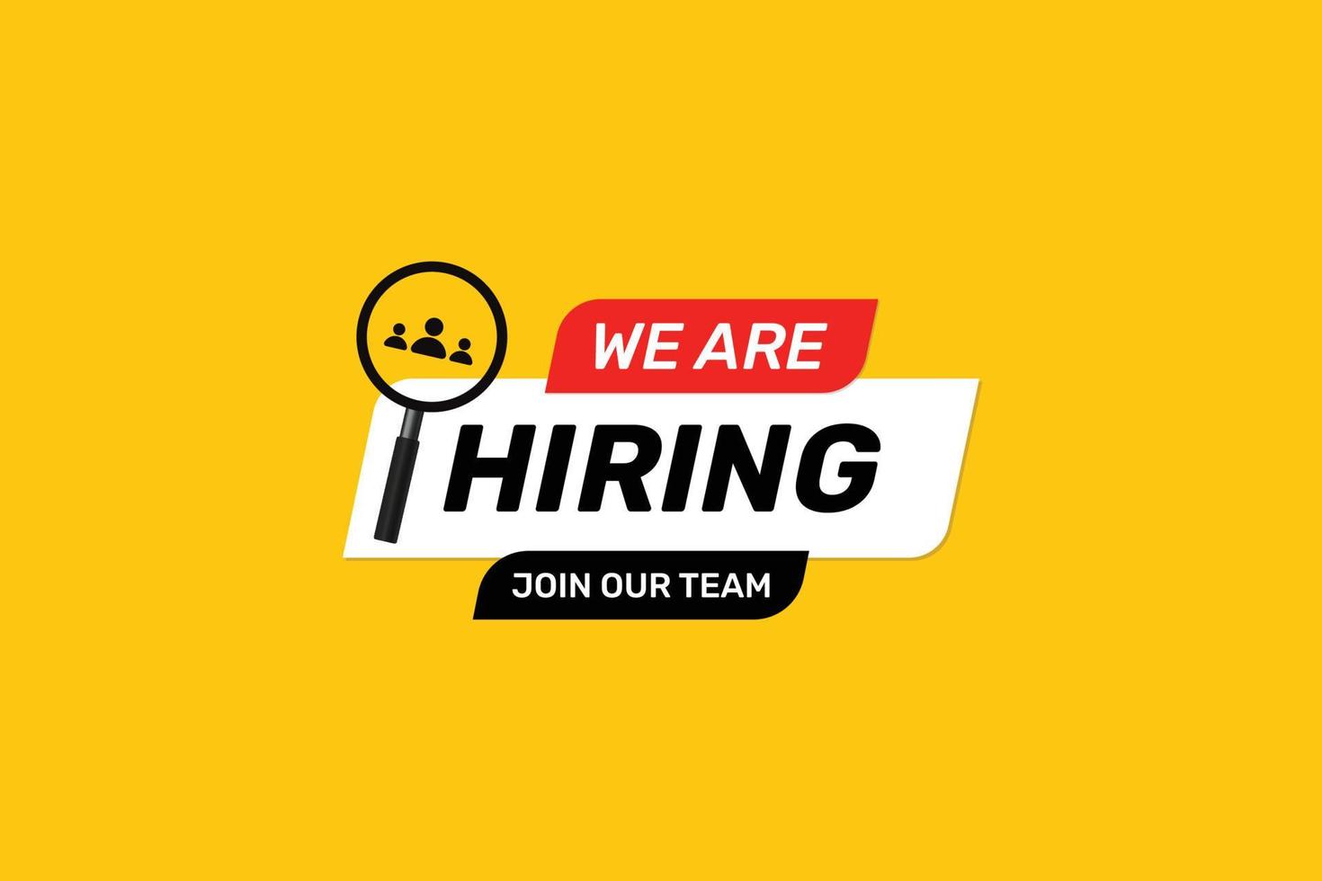 Vector we are hiring poster and background design for social media.