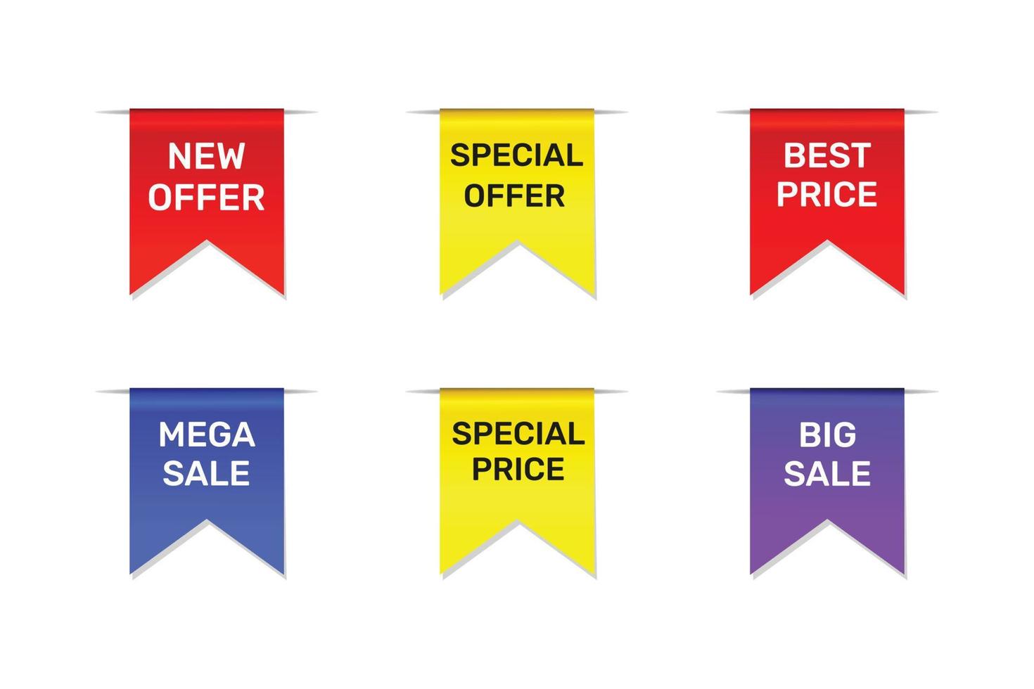 Collection offer and sale label template set. vector