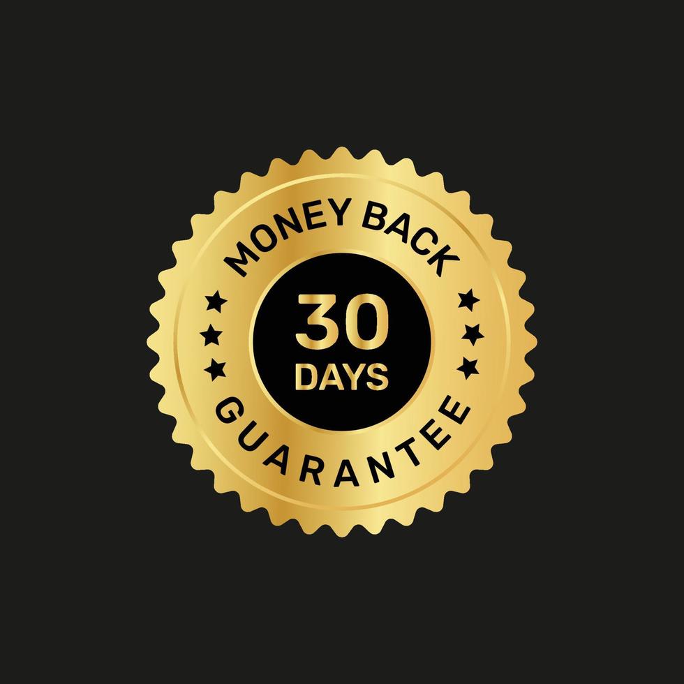 Vector 30 days money back guarantee sticker.