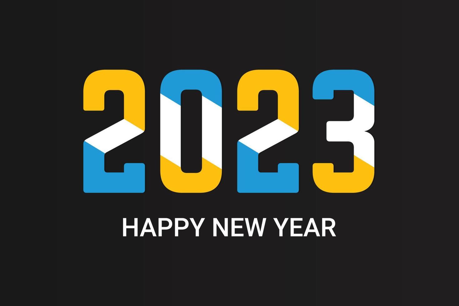 Happy new year 2023 modern banner and cover text design. vector