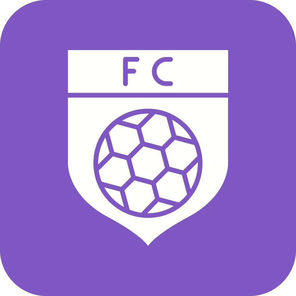 icono de fondo de esquina redonda de glifo de club de fútbol vector