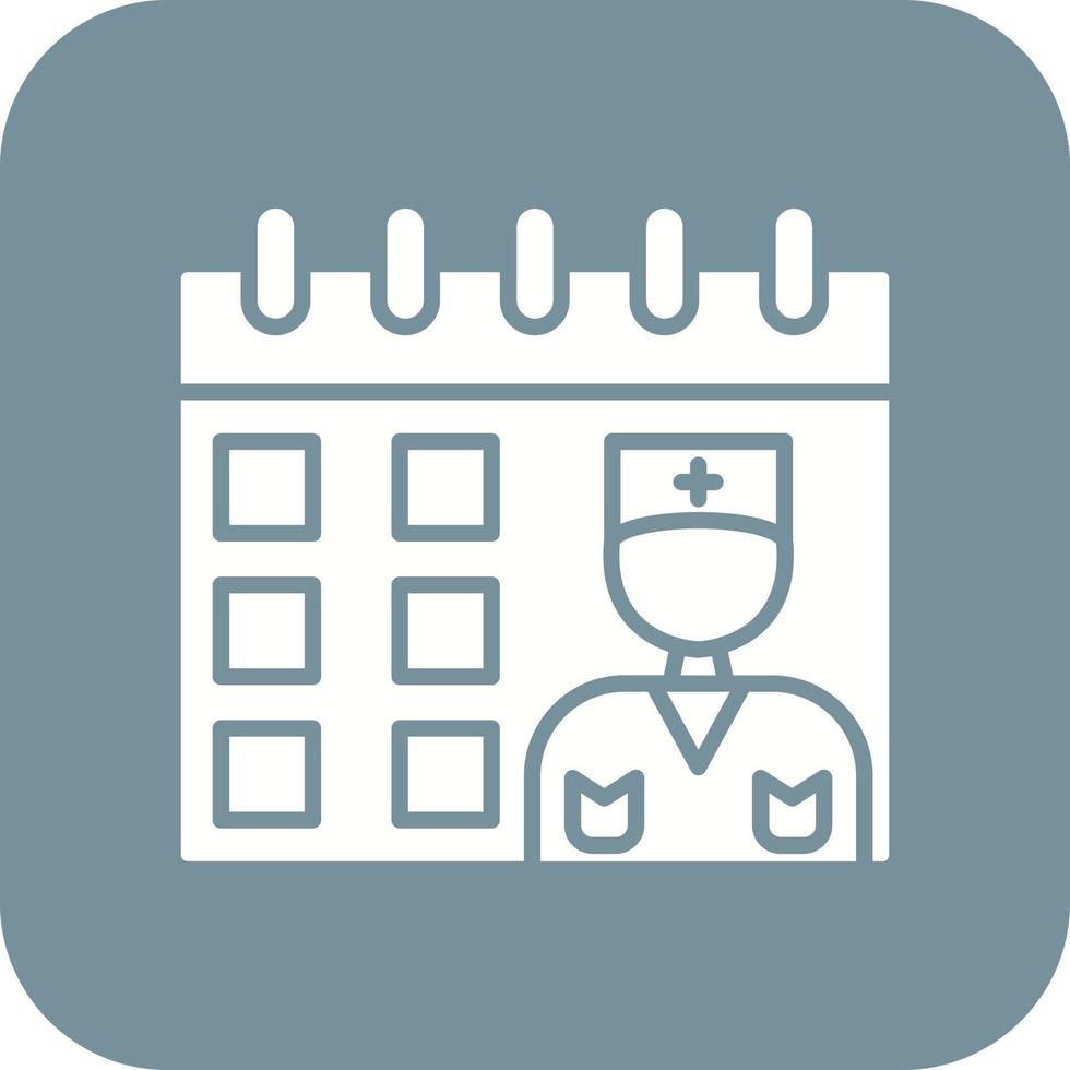 Doctor Visit Day Glyph Round Corner Background Icon vector