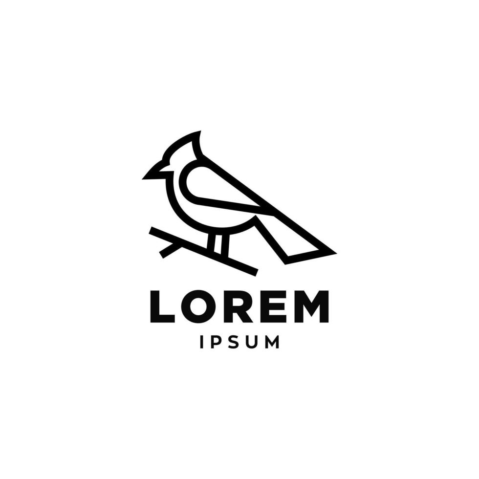diseño de icono de vector de símbolo de logotipo de pájaro cardenal. ilustración de pájaro carpintero