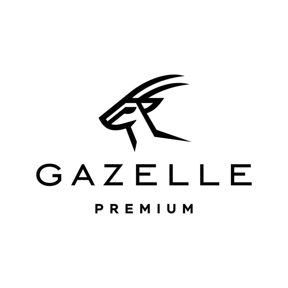 impala gazelle oryx logo icon vector illustration in trendy line art style