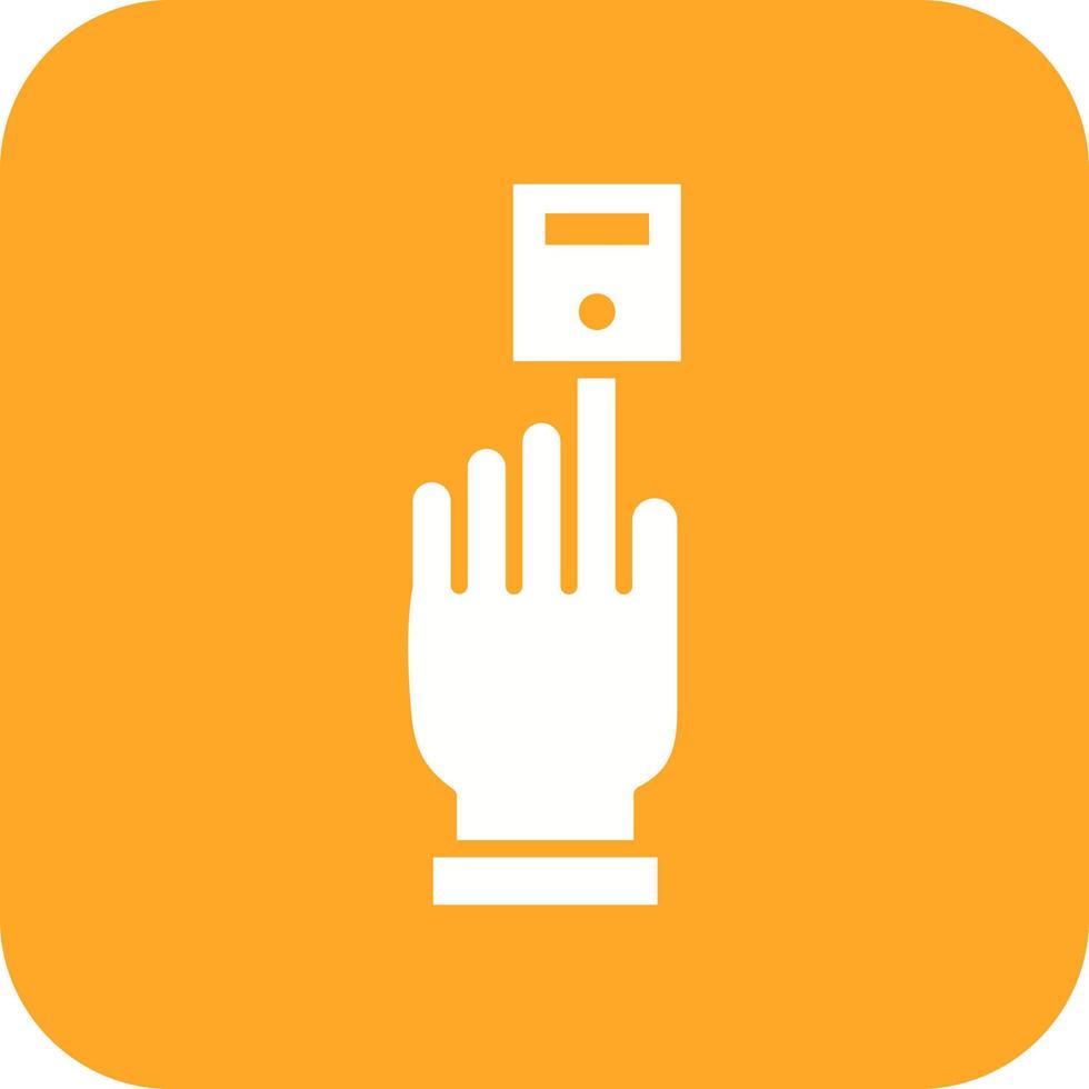Oximeter Glyph Round Corner Background Icon vector