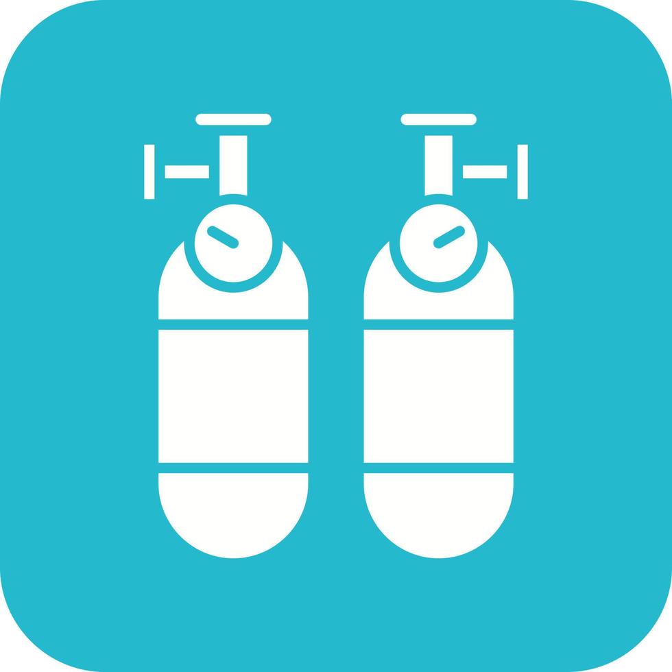 Oxygen Tank Glyph Round Corner Background Icon vector