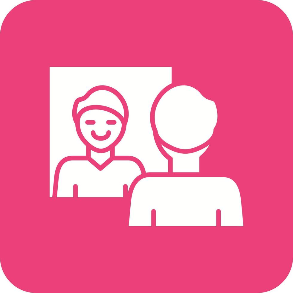 Self Awareness Glyph Round Corner Background Icon vector