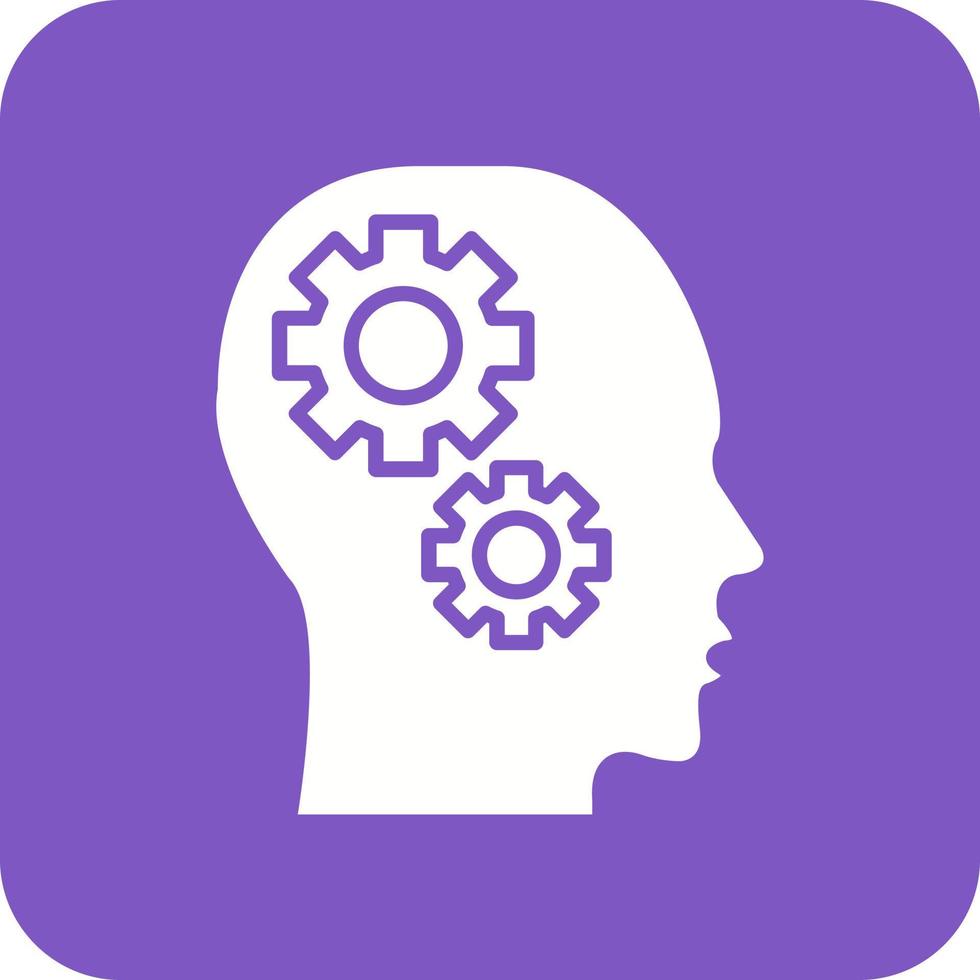 Cognitive Glyph Round Corner Background Icon vector