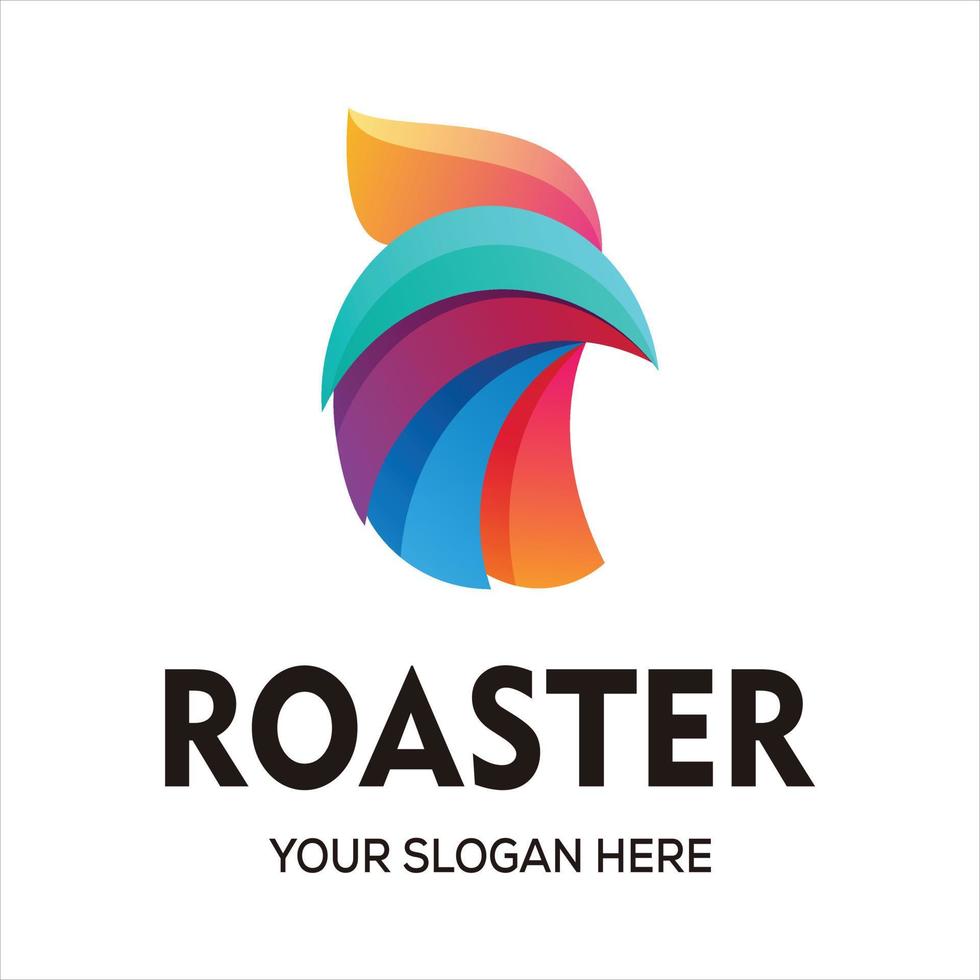 Vector abstract gradient rooster logo vector