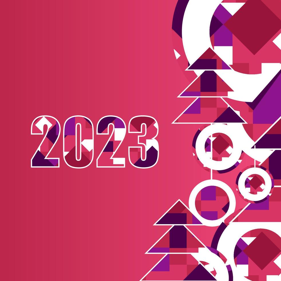 concepto de portada de calendario de plantilla 2023. carteles de feliz año nuevo. diseño abstracto 2023 para celebración vectorial y decoración de temporada, fondos, marca, banner, portada, tarjeta y plantillas de redes sociales. vector