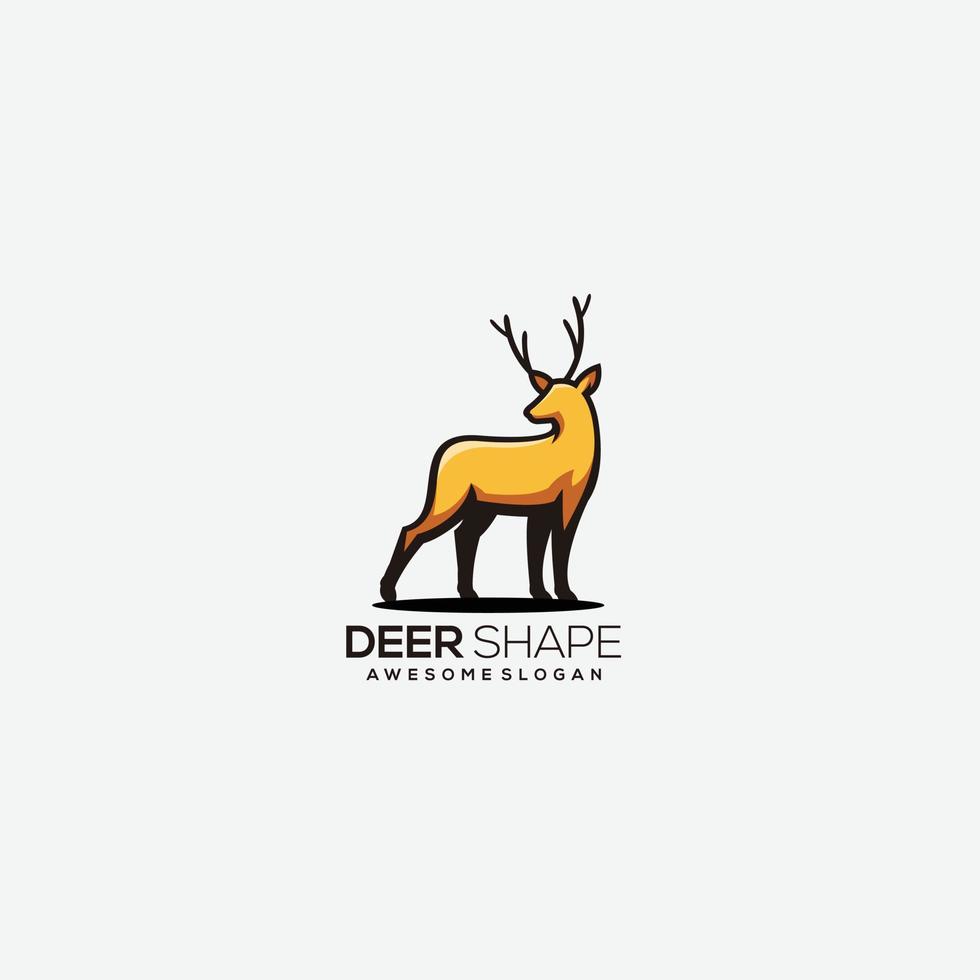 deer shape logo premium gradient colorful vector