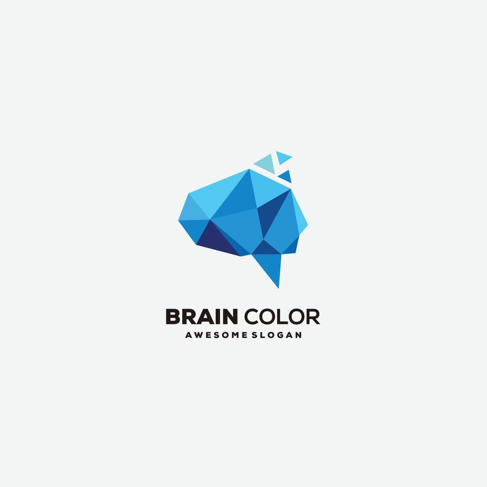 cerebro icono logo degradado colorido vector
