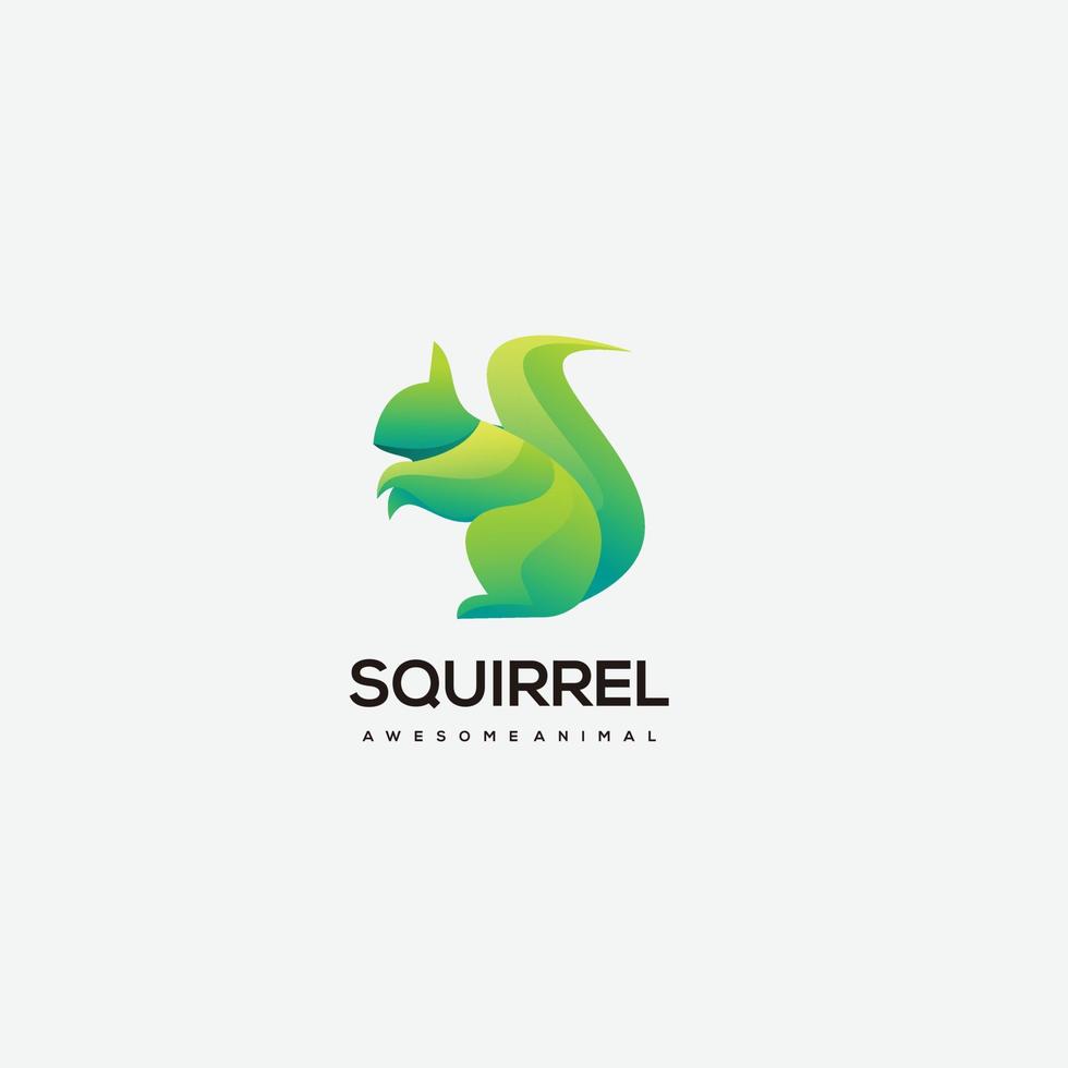 squirrel logo gradient colorful vector