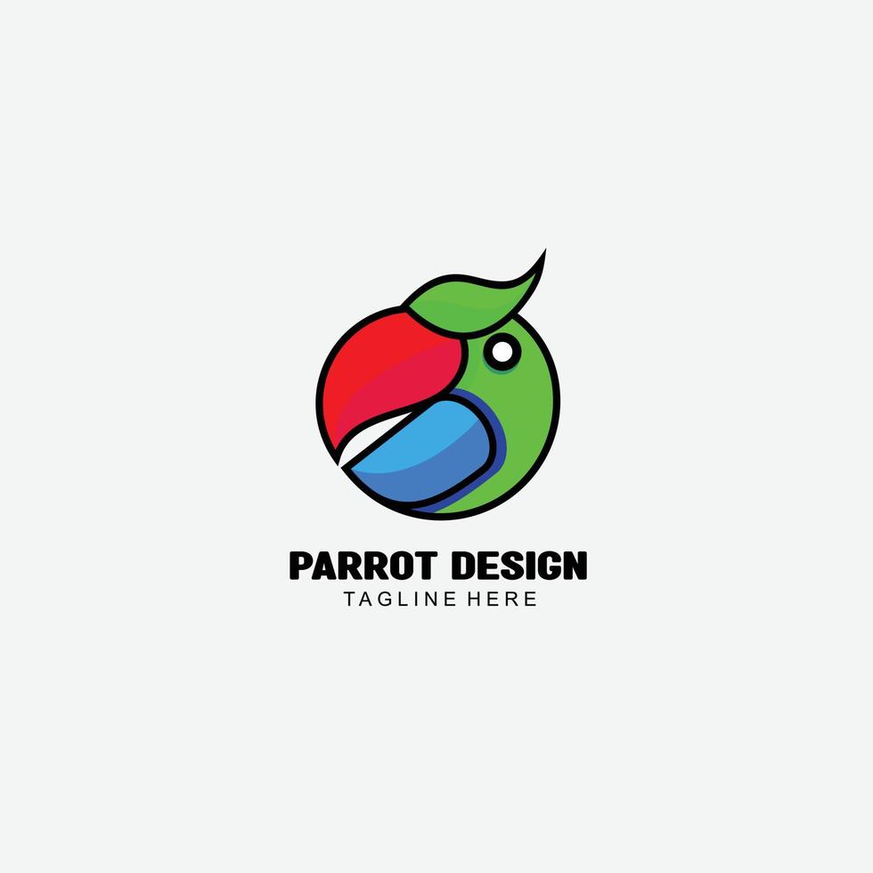 illustration design bird parrot gradient colorful vector