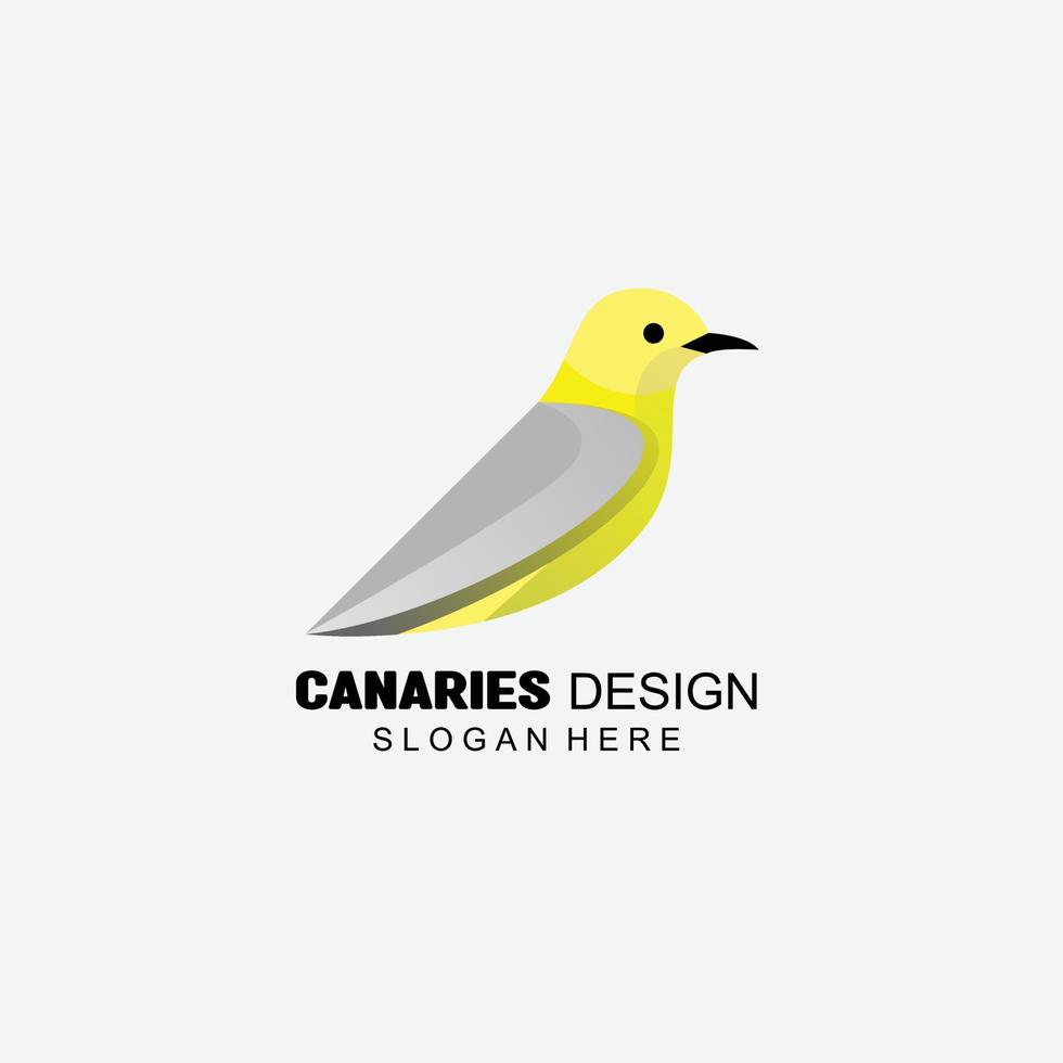 ilustración canarios ave logo degradado colorido vector