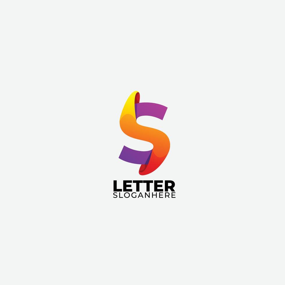 letter s design gradient colorful vector