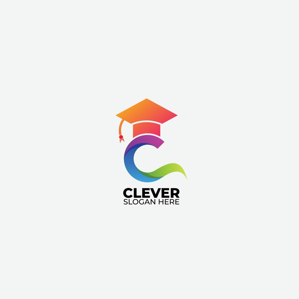 letter c clever design gradient colorful vector