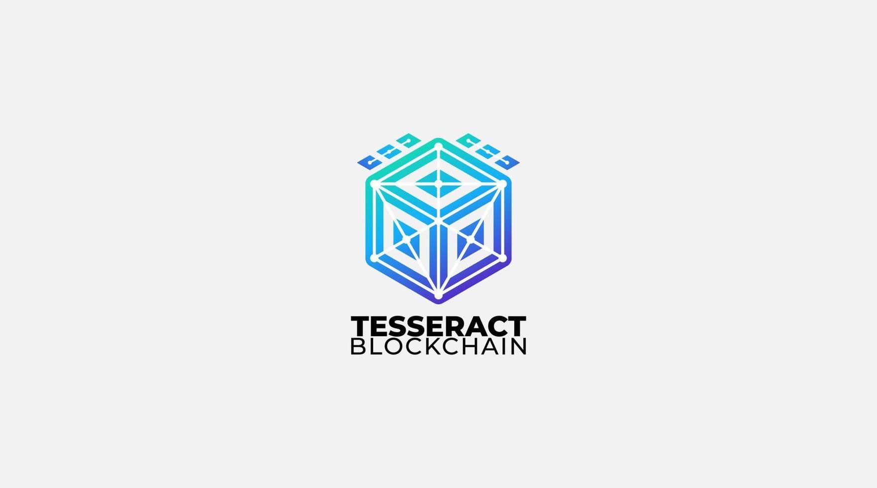 Blockchain tech logo design vector illustration